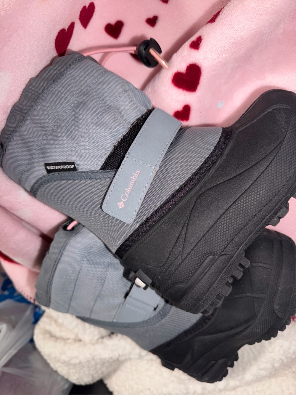 Columbia Kids Gray and Black Waterproof Snow Boots - 10T